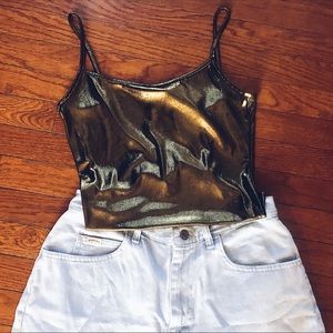American Apparel Metallic Gold Bodysuit